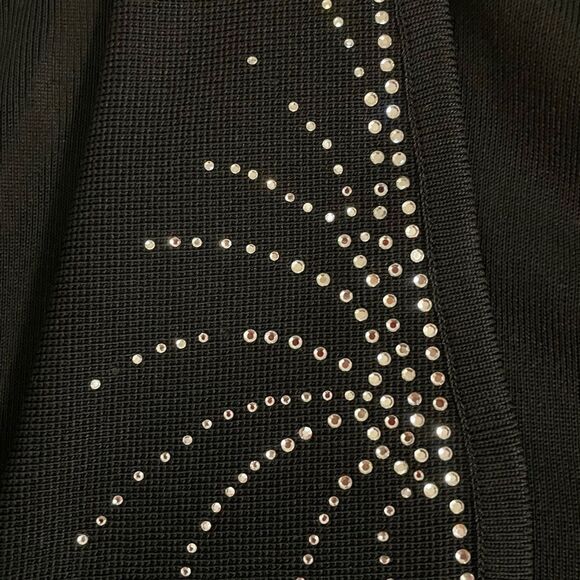 Misook Black Rhinestone Blazer Jacket Acrylic Petite Medium PM - Picture 6 of 6